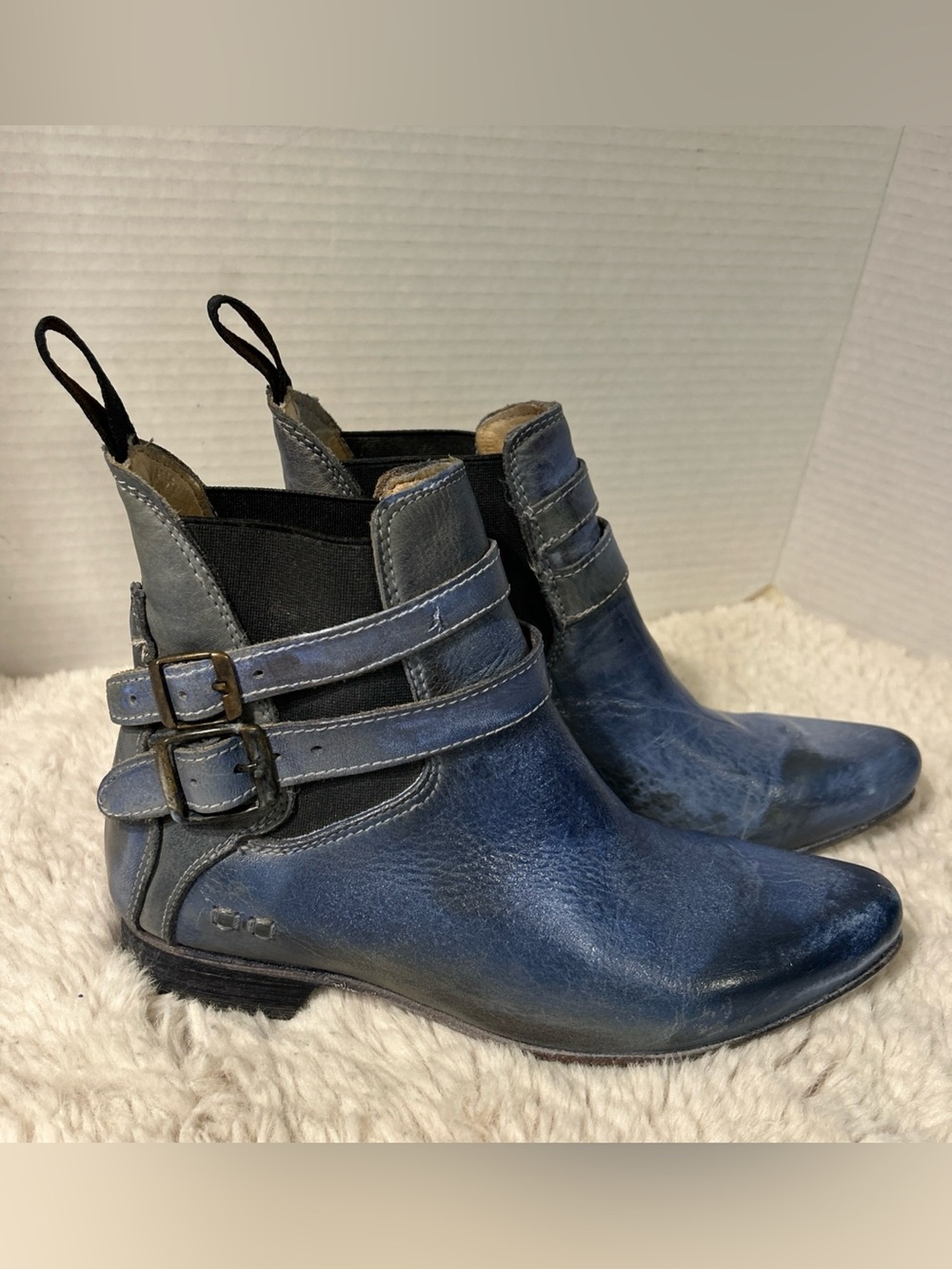 BED STU Bootie Womens size 6.5 Distress Blue Leather